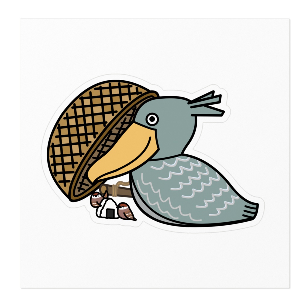 罠にかかってしまったハシビロコウさんステッカー