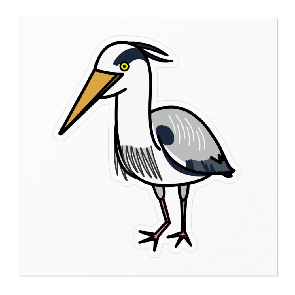 どう生きるか考えてしまったアオサギさんステッカー