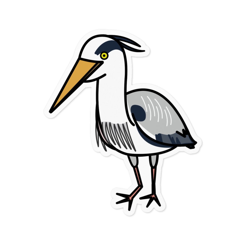 どう生きるか考えてしまったアオサギさんステッカー