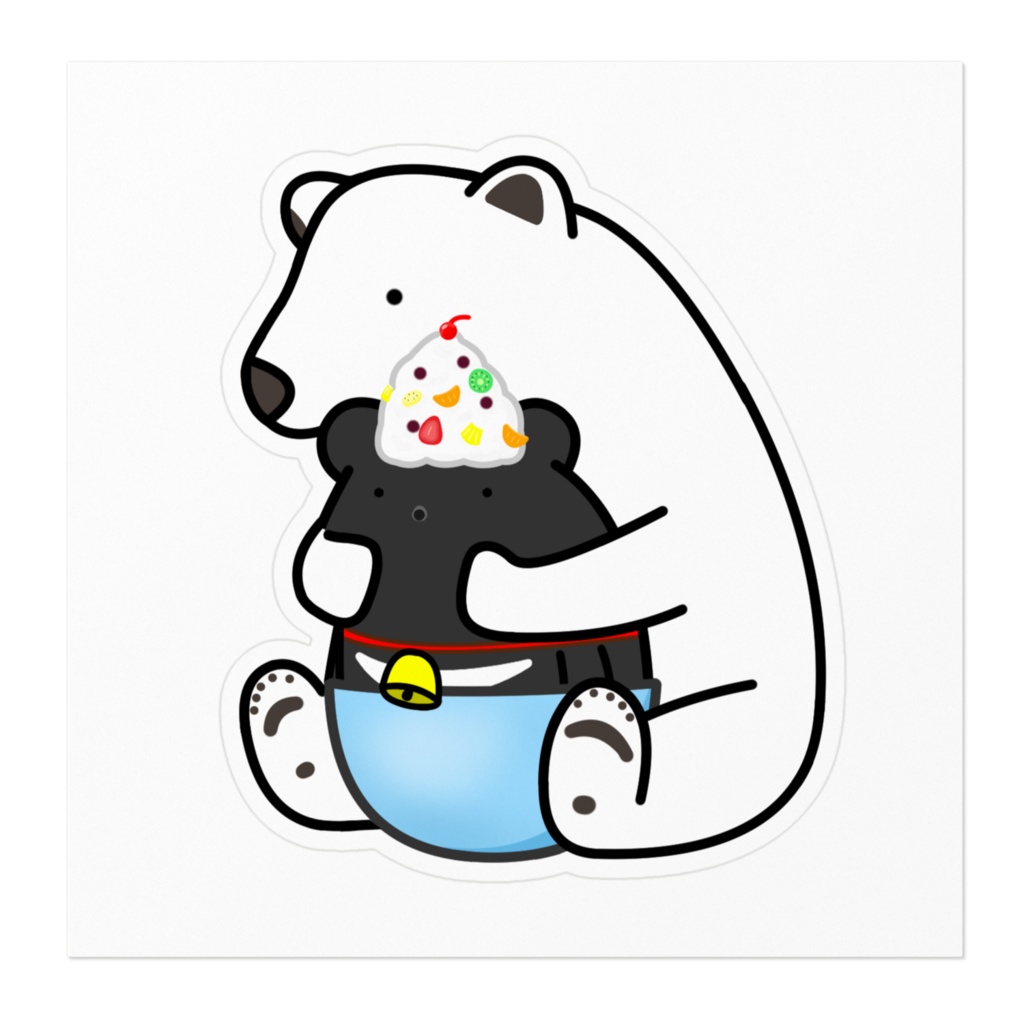 しろくまにされてしまったツキノワグマさんステッカー