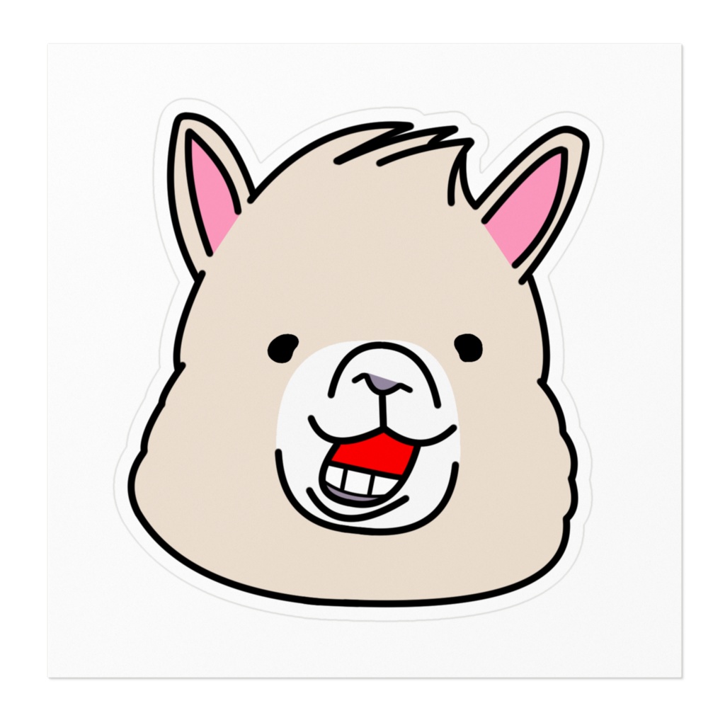 ふてぶてしすぎるアルパカさんステッカー