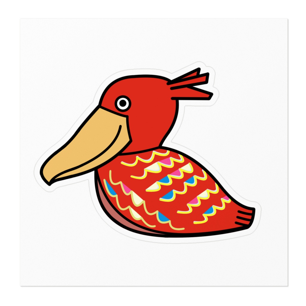 ブリキのおもちゃになってしまったハシビロコウさんステッカー