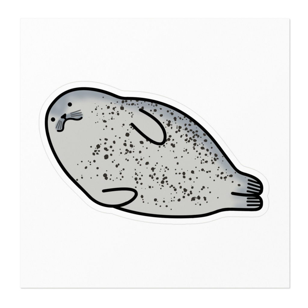 ゴマ柄なゴマフアザラシさんステッカー