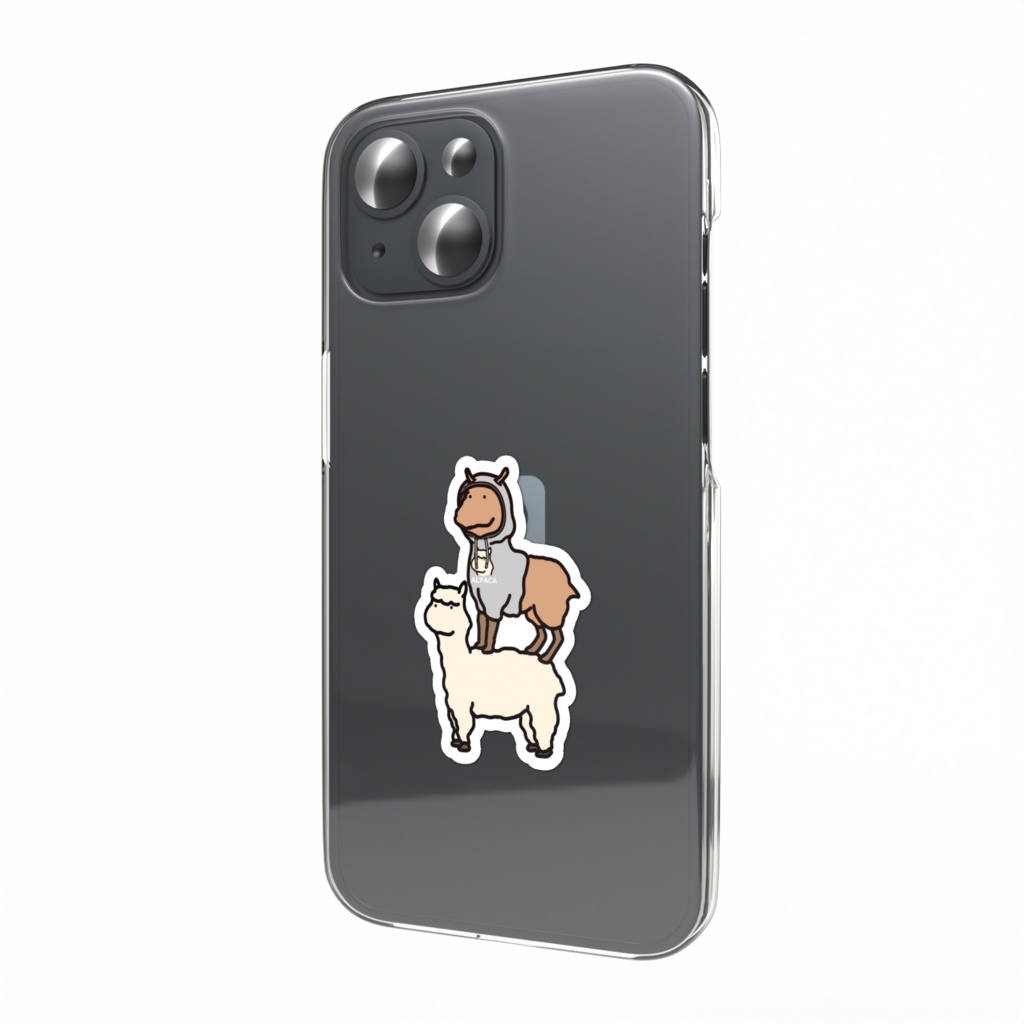 アルパカの上にあるパーカーなラマさんスマホステッカー