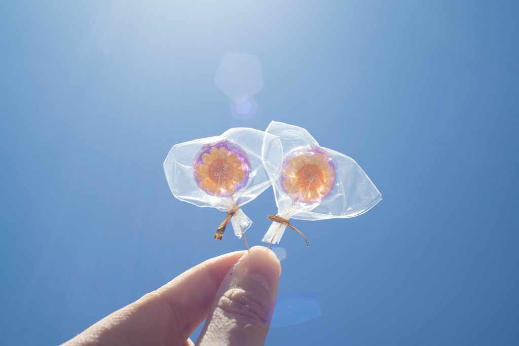 「わたしの好きな色」紫 / 飴ちゃんの耳飾り(ピアス・イヤリング)