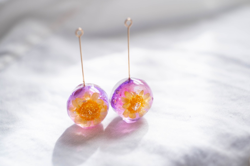 「わたしの好きな色」紫 / 飴ちゃんの耳飾り(ピアス・イヤリング)