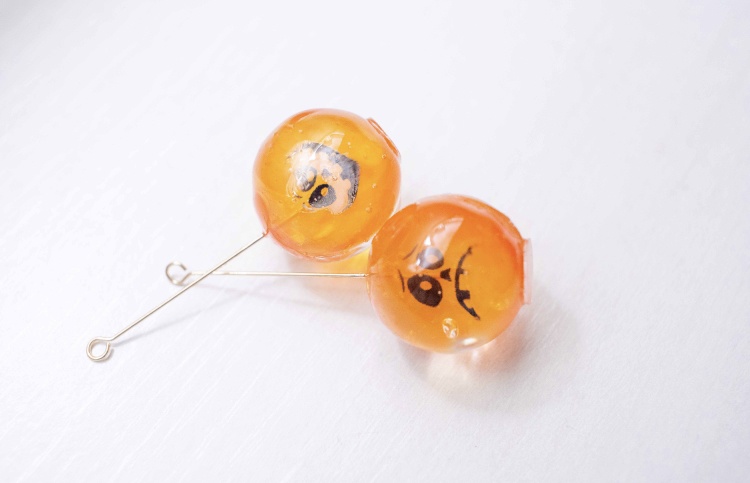 飴ちゃんの耳飾り Trick or Treat (オレンジ)
