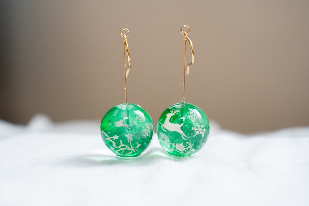 めりくり-Green- / 飴ちゃんの耳飾り(ピアス・イヤリング)