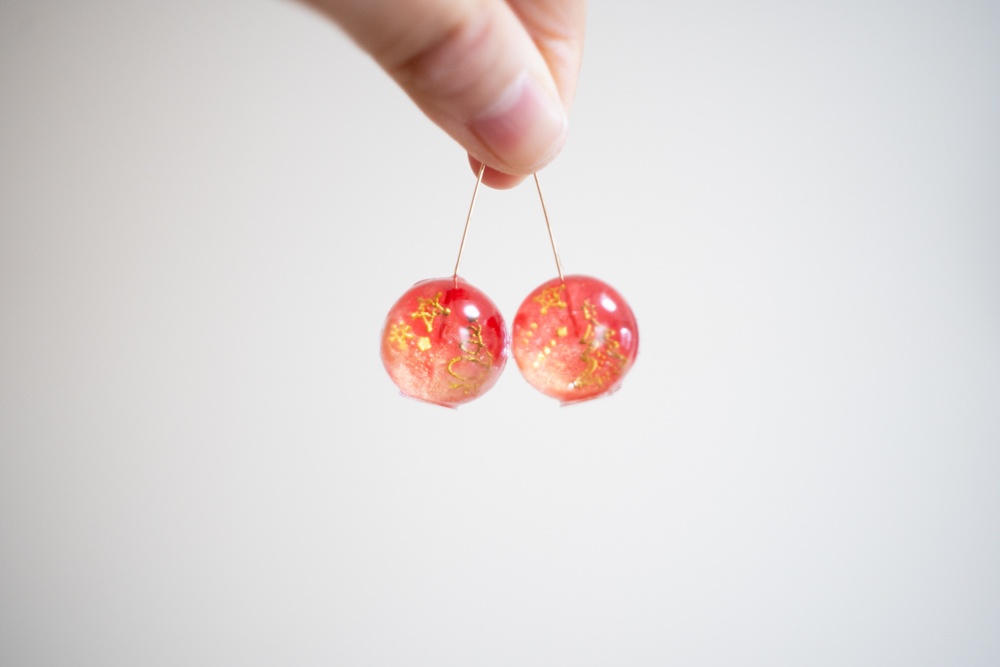 めりくり-Red- / 飴ちゃんの耳飾り(ピアス・イヤリング)