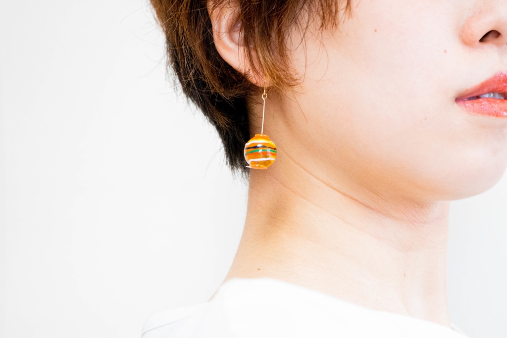 【8/15まで】ヨーヨー (全7色/イヤリング サージカルステンレス) 飴ちゃんの耳飾り