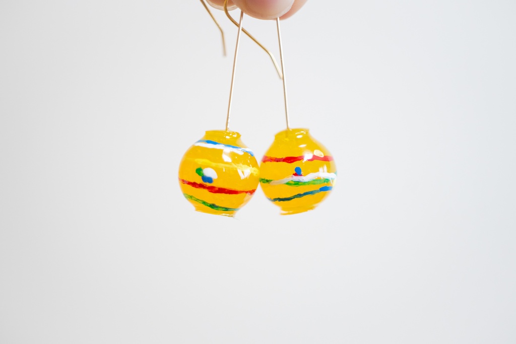 【8/15まで】ヨーヨー (全7色/イヤリング 樹脂) 飴ちゃんの耳飾り