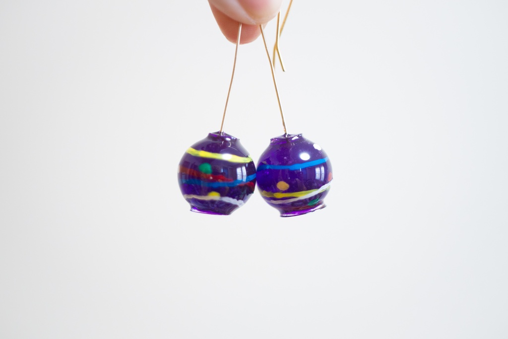 【8/15まで】ヨーヨー (全7色/イヤリング 樹脂) 飴ちゃんの耳飾り