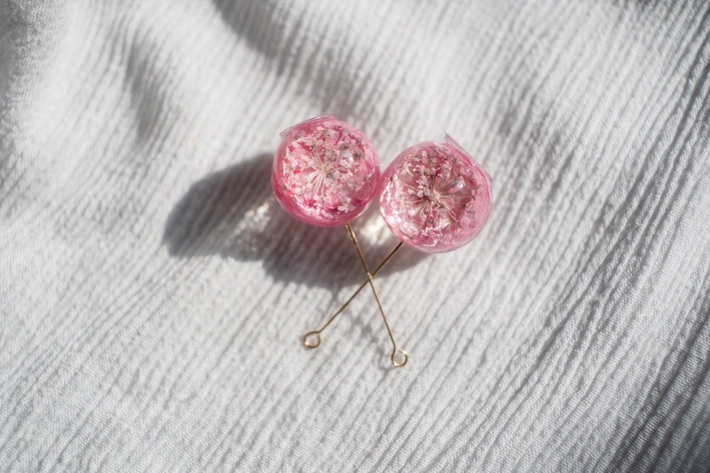 【SALE!!】花の妖精 三色昼顔/飴ちゃんの耳飾り(ピアス・イヤリング)