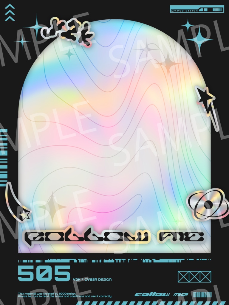 SNSで使いやすいフレーム素材20種パック(Y2K×Cyber)