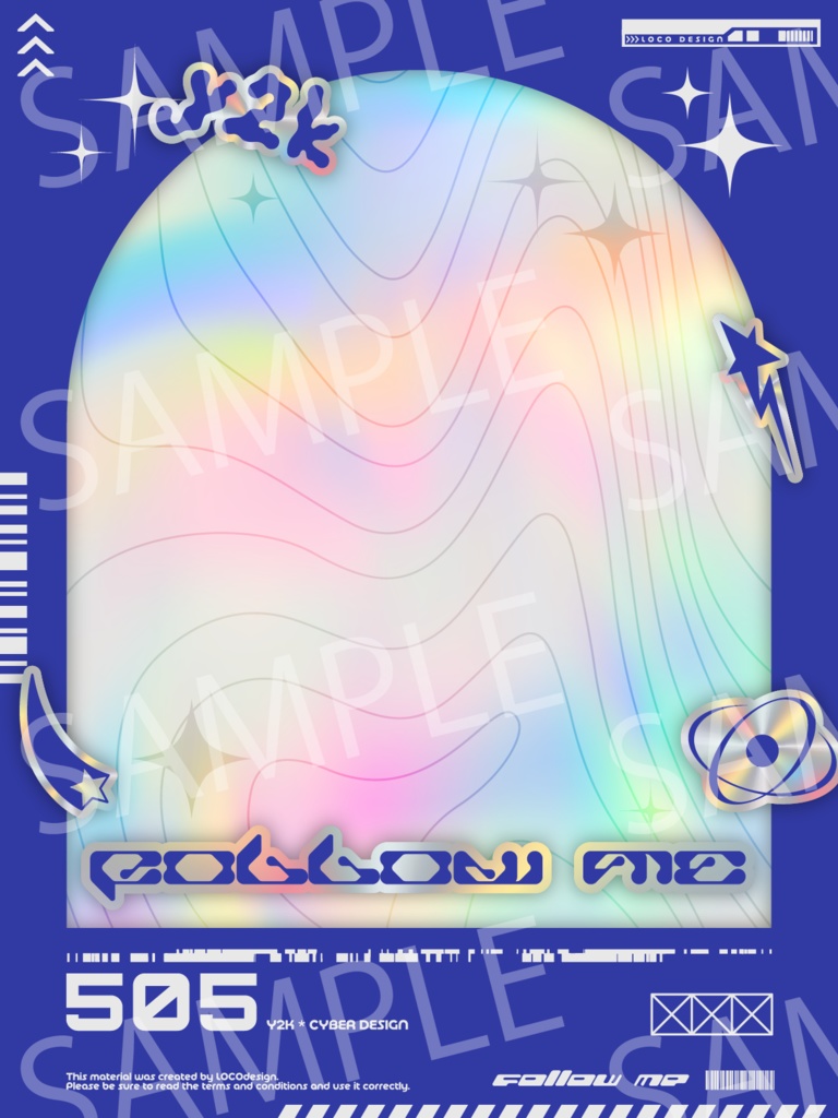 SNSで使いやすいフレーム素材20種パック(Y2K×Cyber)