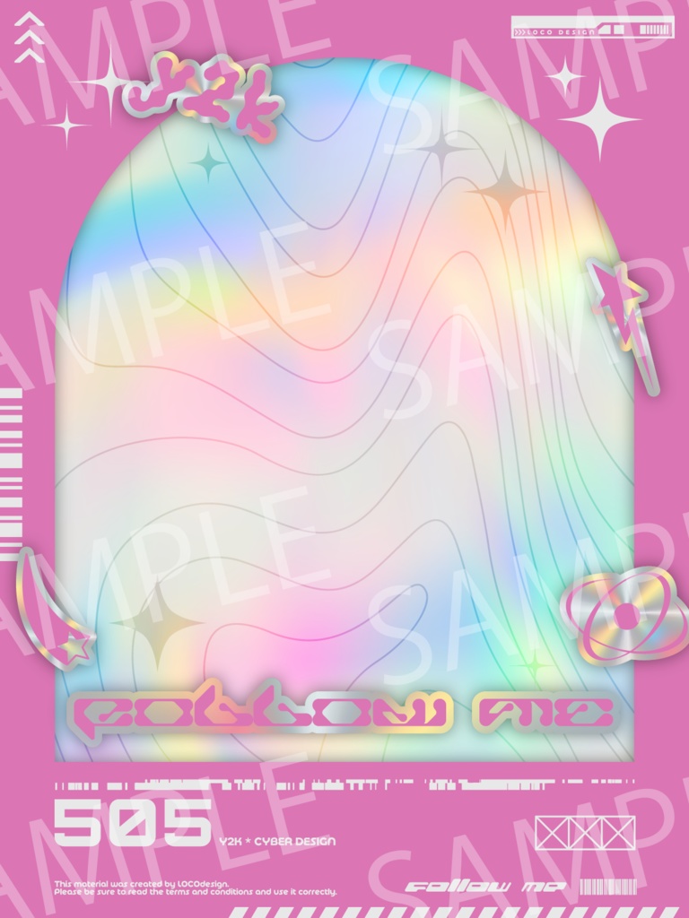 SNSで使いやすいフレーム素材20種パック(Y2K×Cyber)