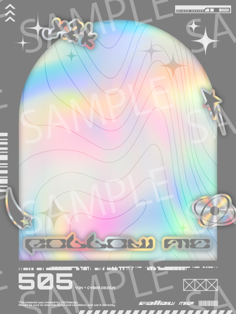 SNSで使いやすいフレーム素材20種パック(Y2K×Cyber)