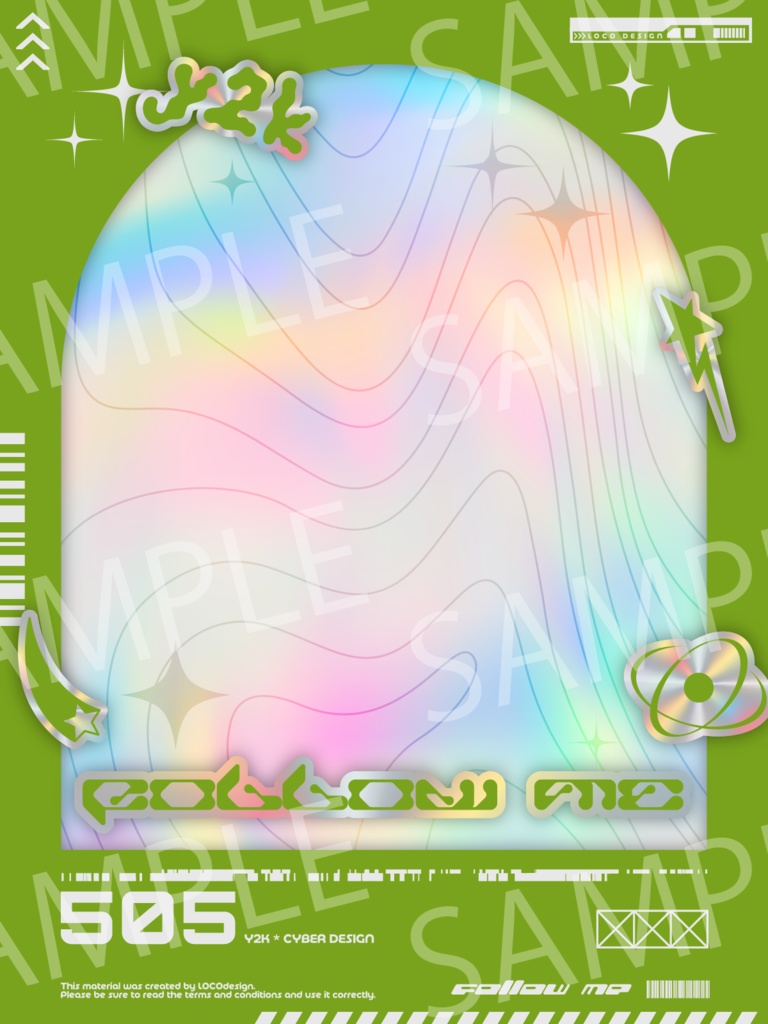 SNSで使いやすいフレーム素材20種パック(Y2K×Cyber)