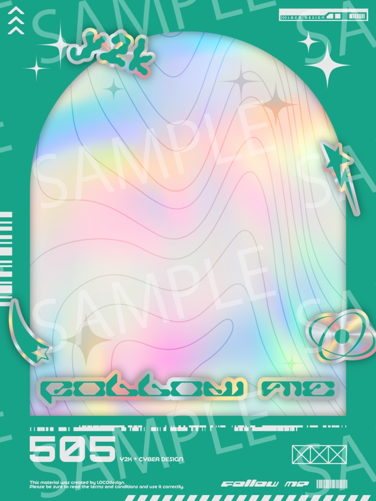 SNSで使いやすいフレーム素材20種パック(Y2K×Cyber)