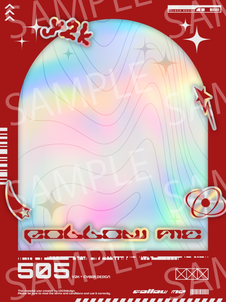 SNSで使いやすいフレーム素材20種パック(Y2K×Cyber)