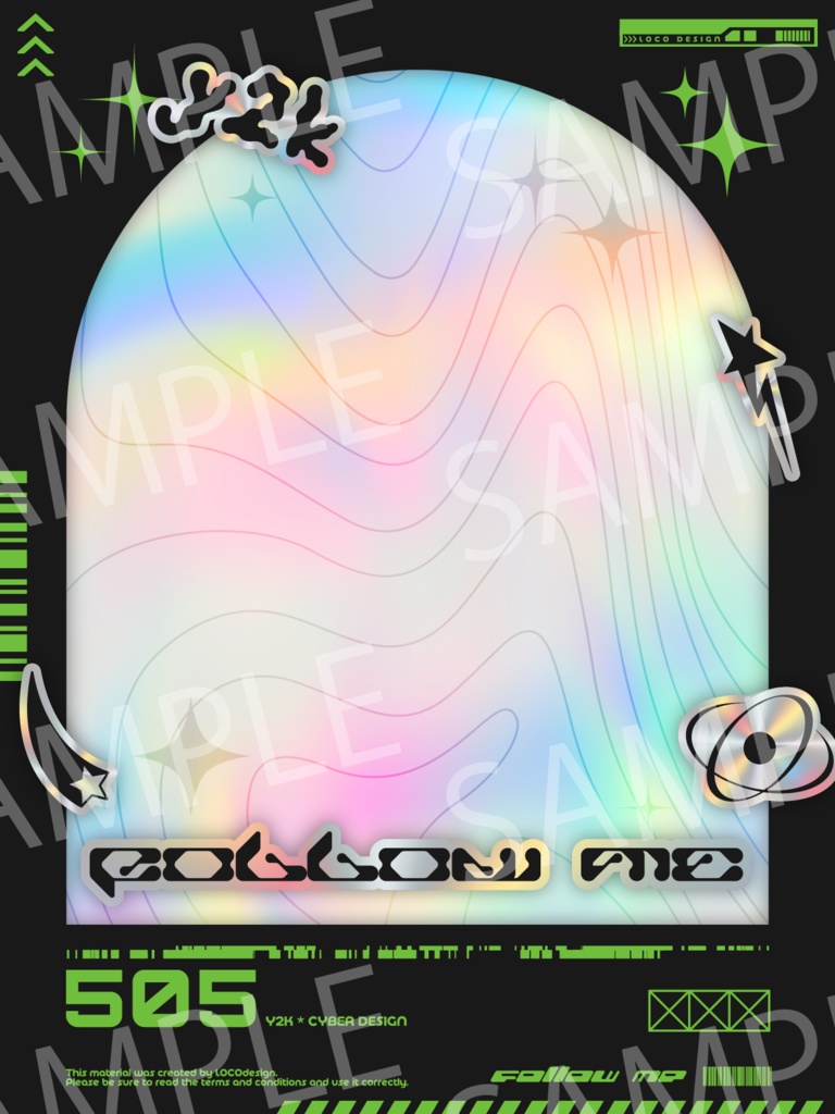 SNSで使いやすいフレーム素材20種パック(Y2K×Cyber)