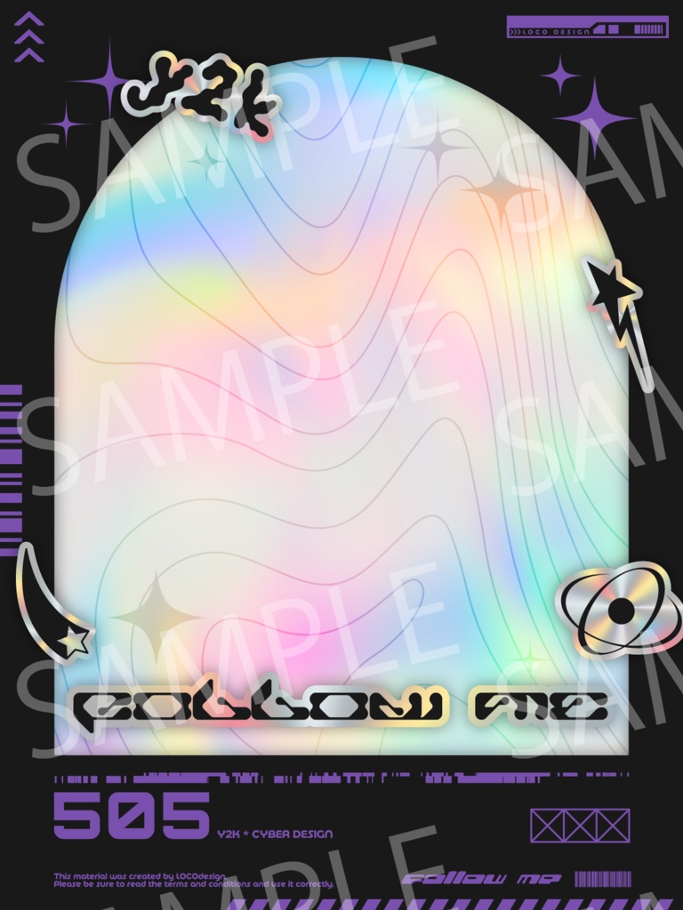 SNSで使いやすいフレーム素材20種パック(Y2K×Cyber)