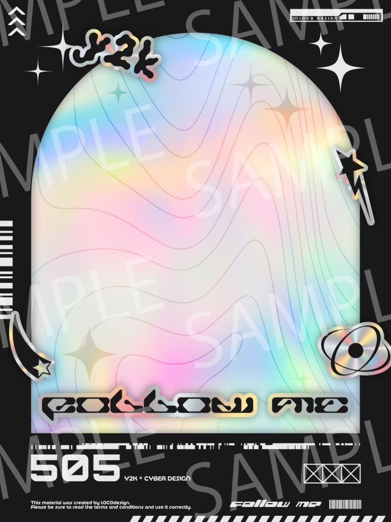 SNSで使いやすいフレーム素材20種パック(Y2K×Cyber)