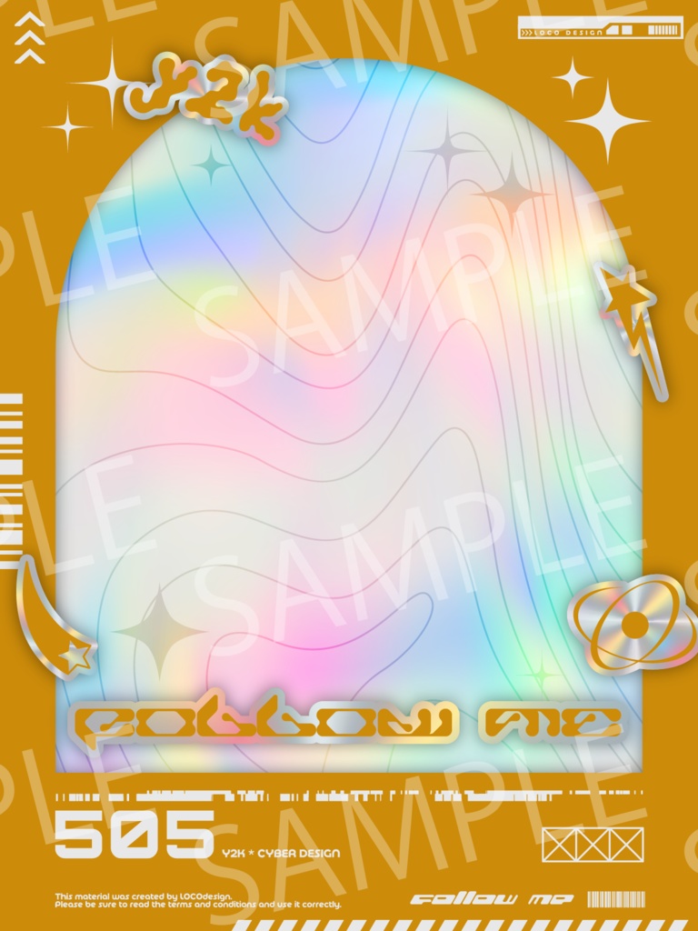 SNSで使いやすいフレーム素材20種パック(Y2K×Cyber)