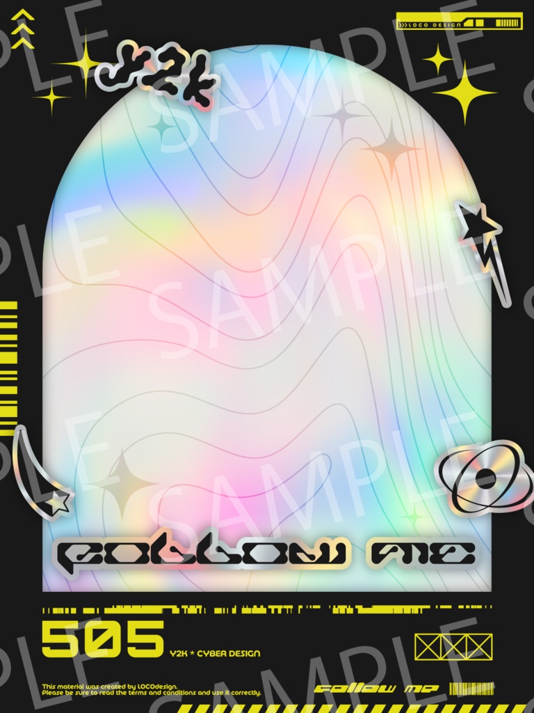 SNSで使いやすいフレーム素材20種パック(Y2K×Cyber)