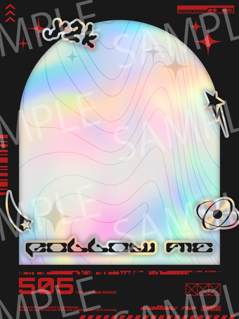 SNSで使いやすいフレーム素材20種パック(Y2K×Cyber)