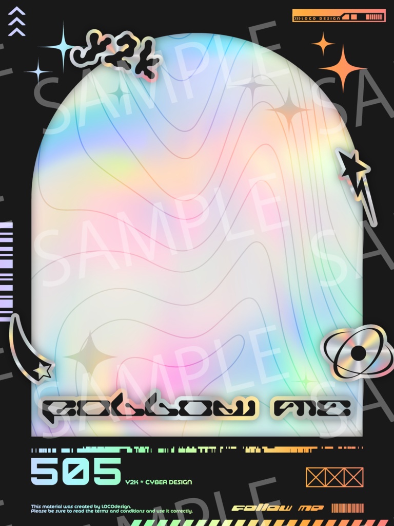 SNSで使いやすいフレーム素材20種パック(Y2K×Cyber)