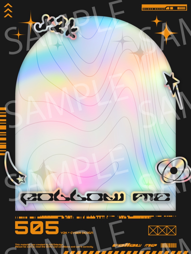 SNSで使いやすいフレーム素材20種パック(Y2K×Cyber)