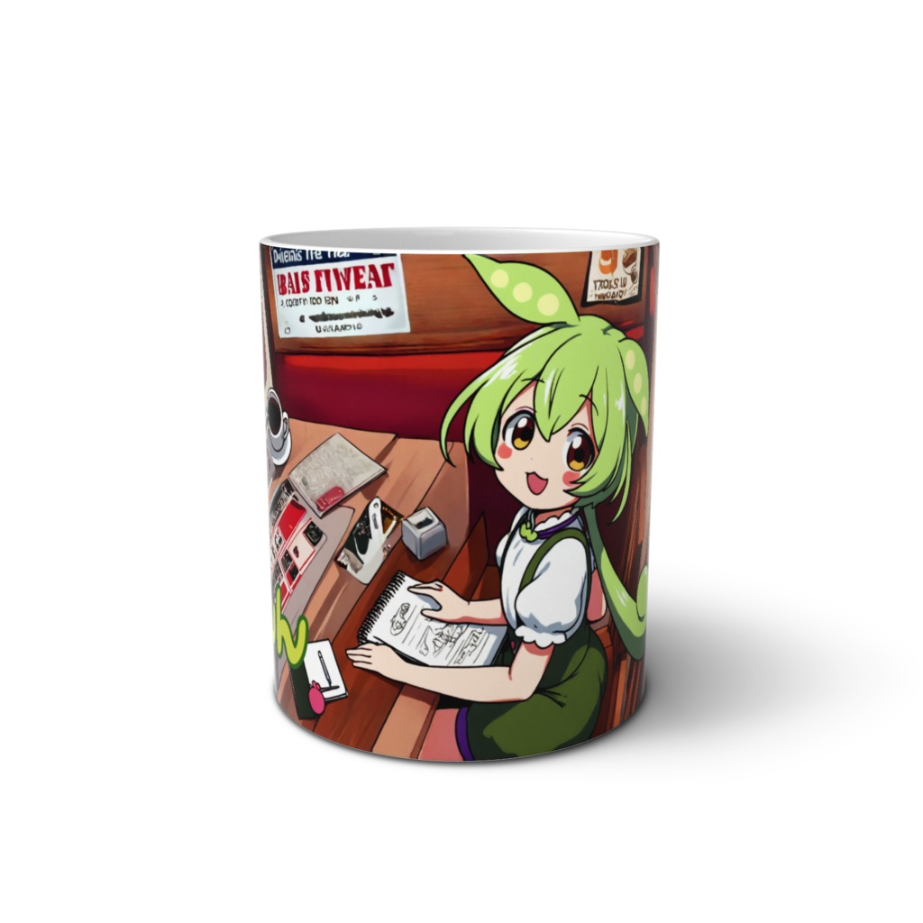 ずんだもんの「カフェタイム」マグカップ