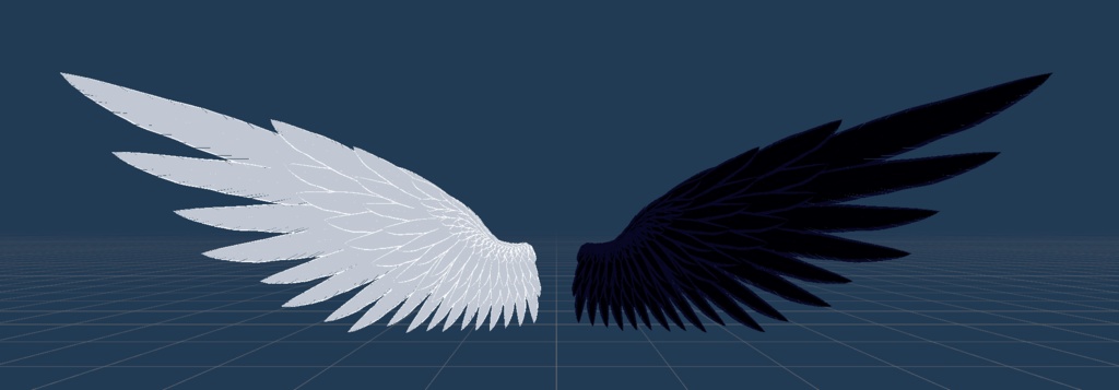 3Dの翼(ハイポリゴン)