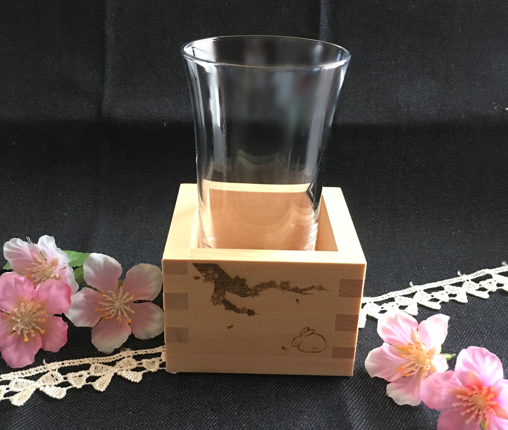 国産檜枡 桜とうさぎ