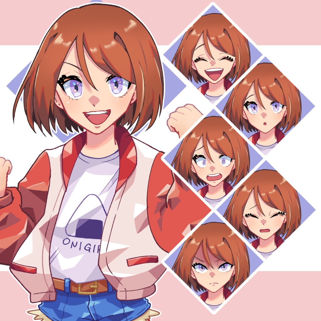 元気いっぱいな女の子【表情6種類】