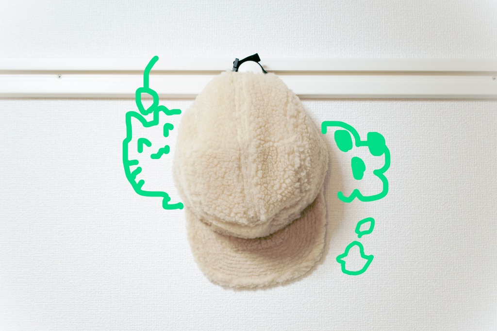 もこもこあんみつねこキャップ+しっぽ