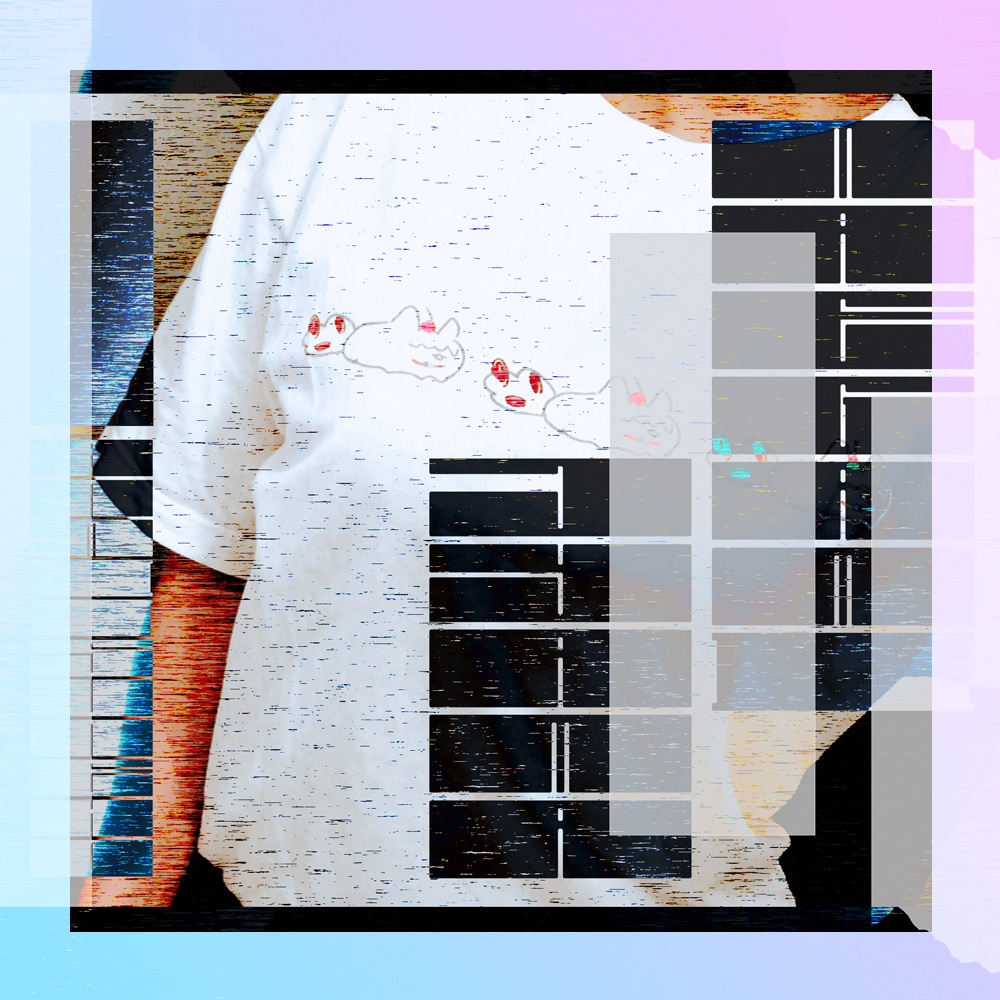 前髪じゃまあんみつねこTシャツ