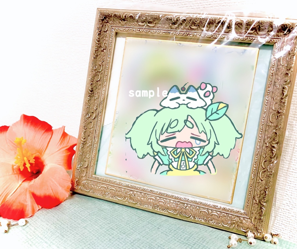 オートクチュール額装色紙