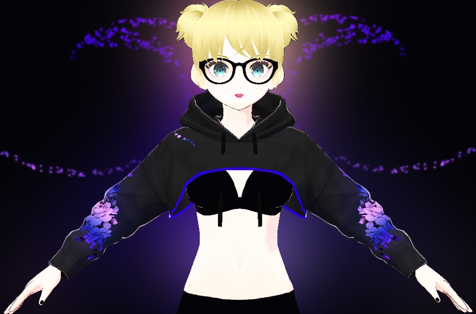 Hoodie Flor + Bikini Black