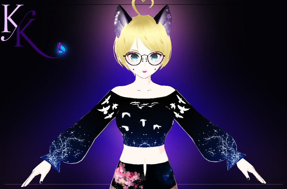 Long sleeve bird blouse