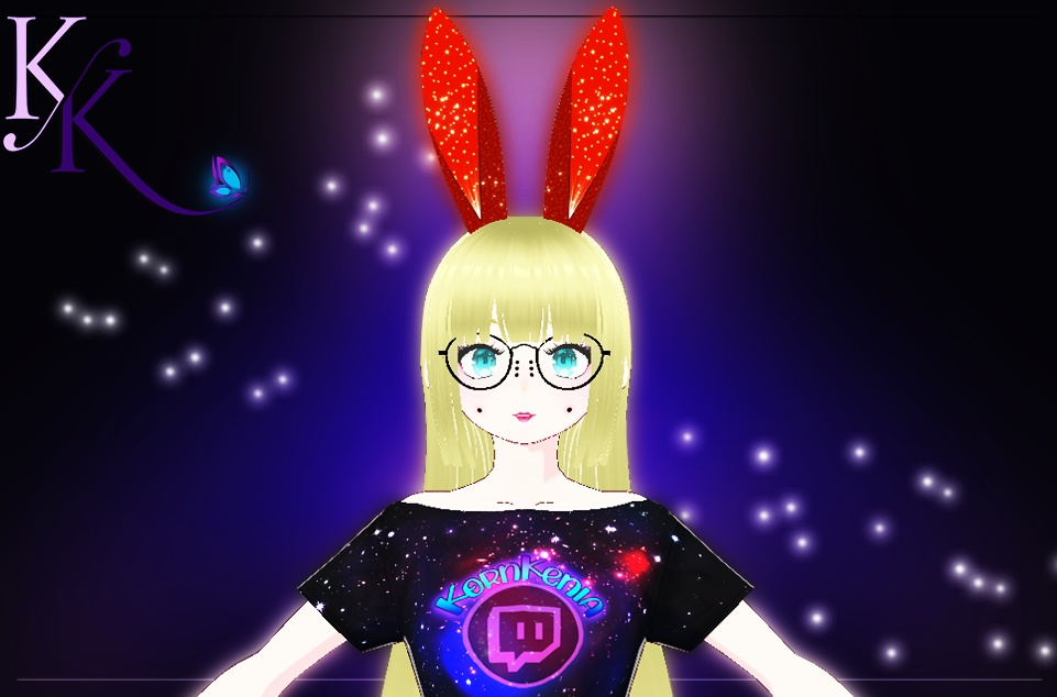 Red shiny bunny ears