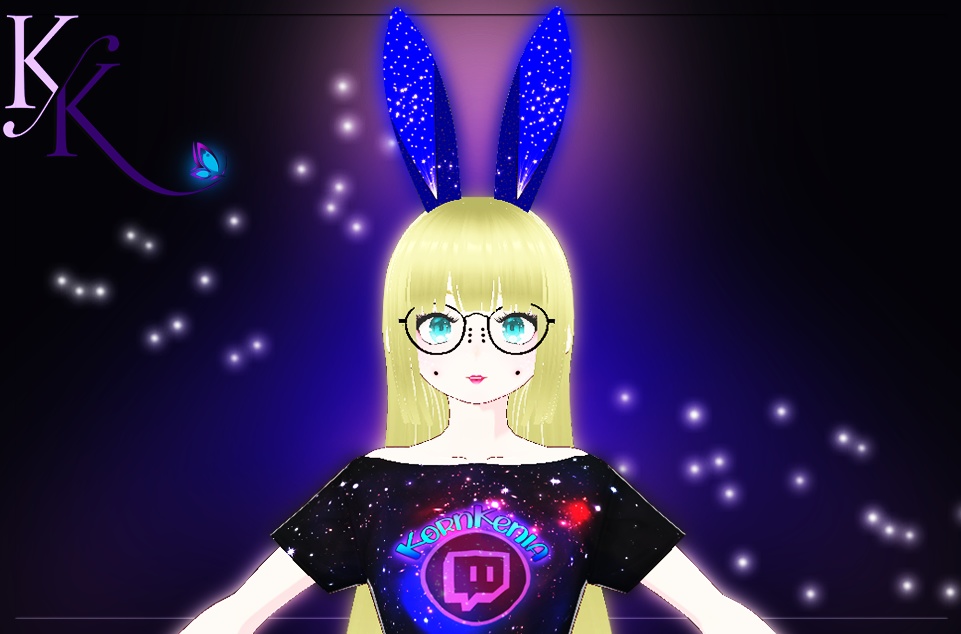 Royal blue shiny bunny ears