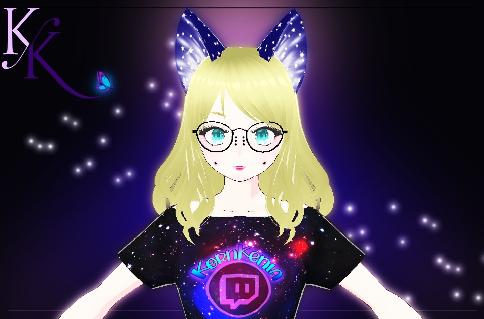 Blue shiny cat ears