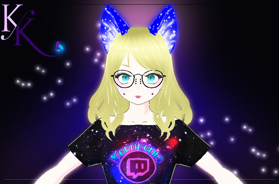 Royal blue glittering cat ears