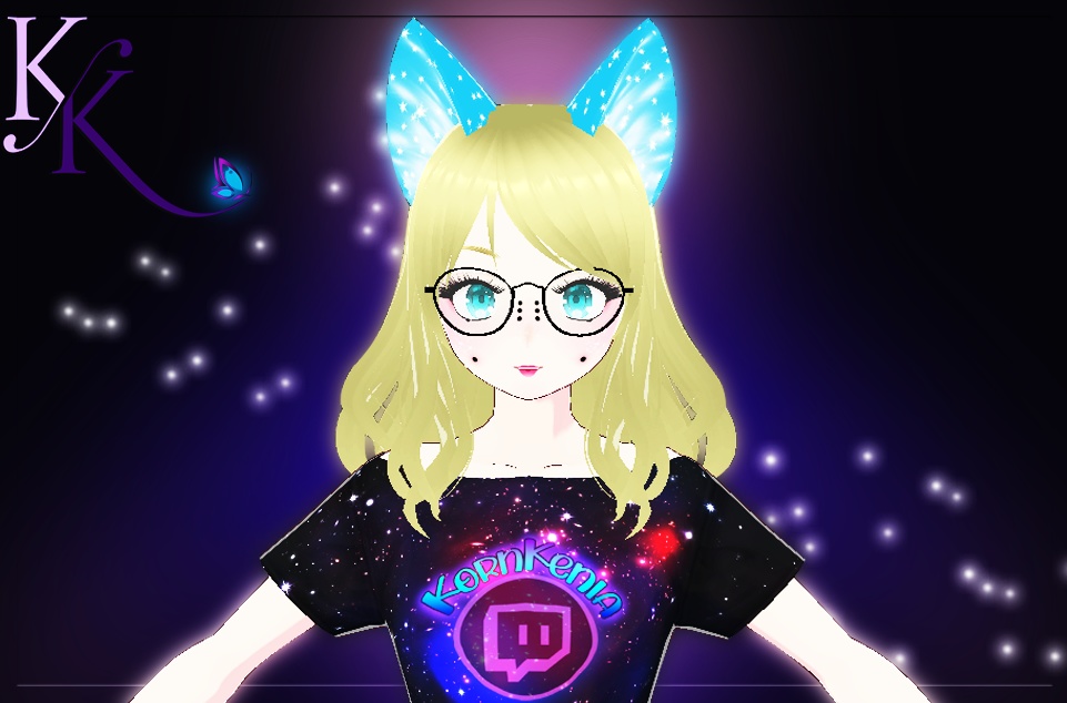 Light blue glowing cat ears
