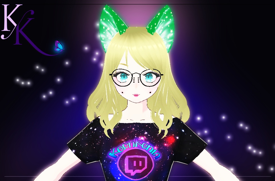 Green glowing cat ears