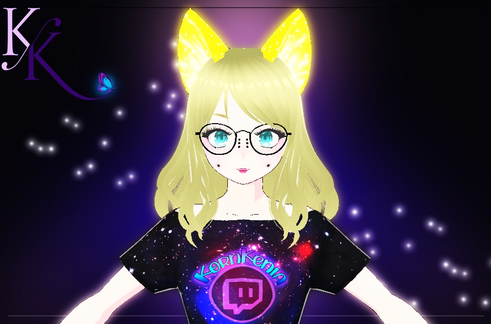 Yellow glowing cat ears FREE