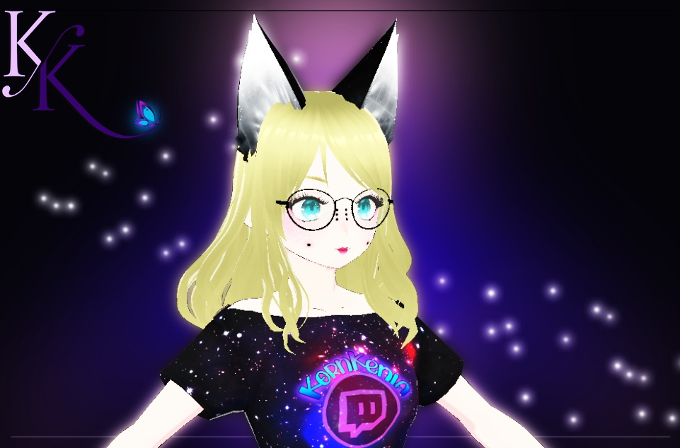 Black and white cat ears