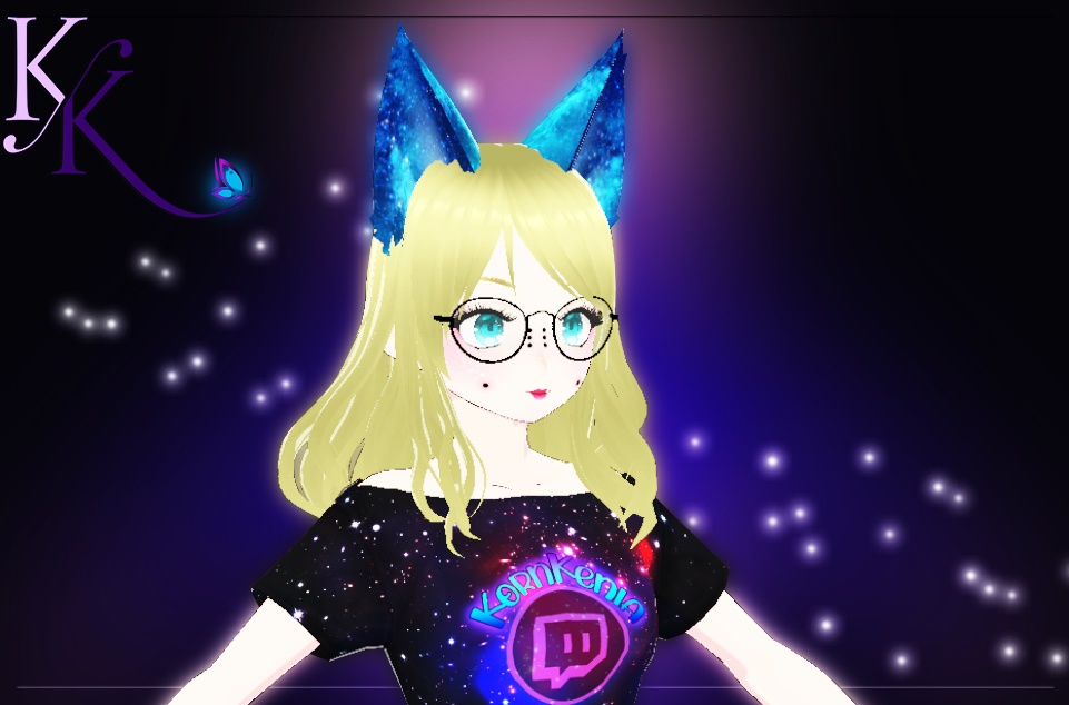 Galaxy blue cat ears